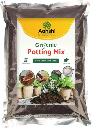 Aanshi Organic Potting Mix with Cocopeat, Vermicompost & Neem – Natural Fertile Soil for Healthy Growth (Pack of 1)