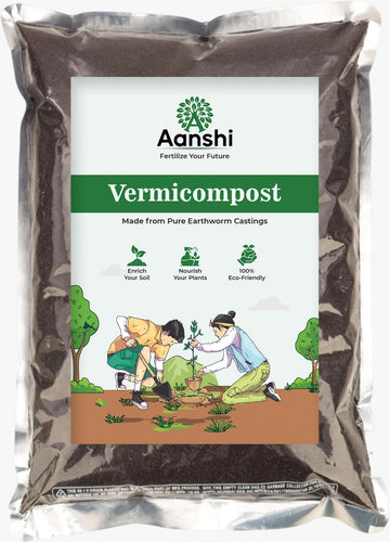 Aanshi Organic Vermicompost – 100% Pure Earthworm Castings | Enriches Soil & Boosts Plant Growth