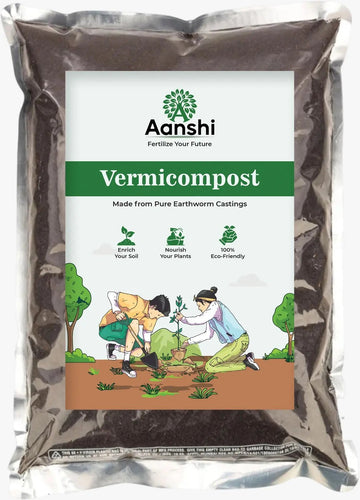 Aanshi Organic Vermicompost – 100% Pure Earthworm Castings | Enriches Soil & Boosts Plant Growth