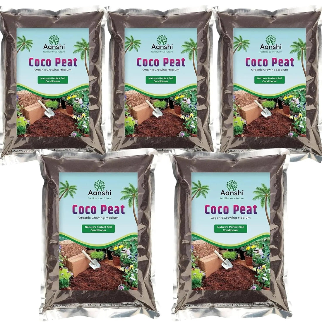 Aanshi Organic Cocopeat – Premium Growing Medium for Plants | Soil Conditioner & Moisture Retainer | 100% Natural (1 kg) (Pack of 1)